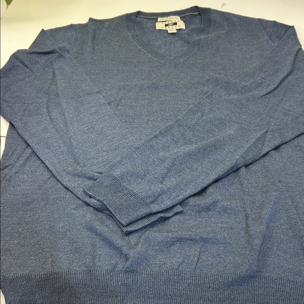 Joseph Abboud Heather Blue V-Neck Sweater - Picture 6 of 16
